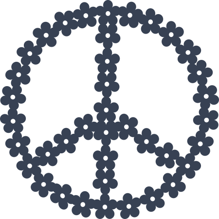 Flower Peace Sign Decal