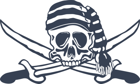 Pirate Skull with Swords Sticker