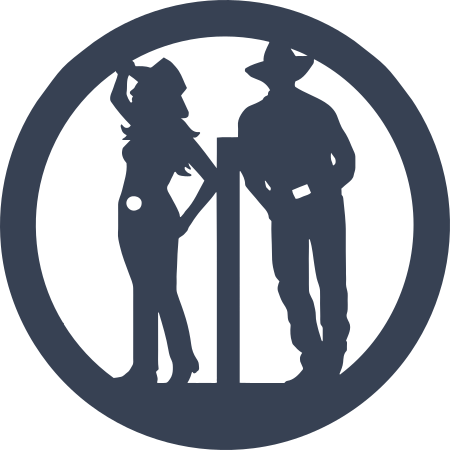 Cowboy and Cowgirl Sticker