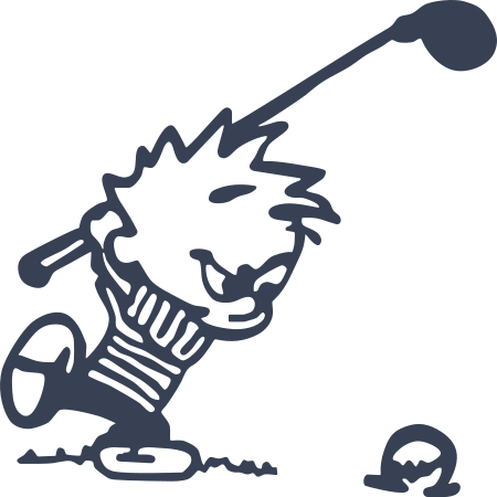 Boy Golfing Sticker