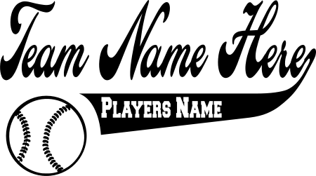 Baseball Team Name and Player Name Decal