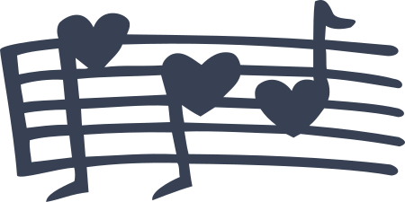 Music Notes with Hearts Sticker