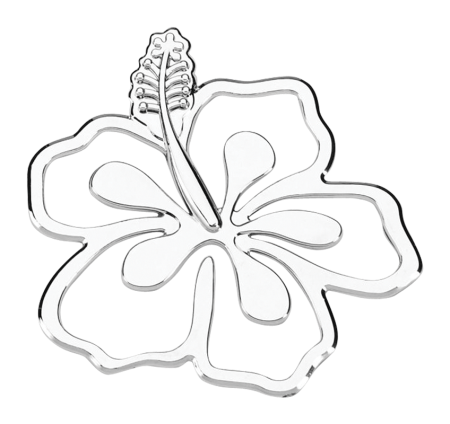 Hibiscus Flower 3-D Chrome Plated Hawaiian Tropical Decal