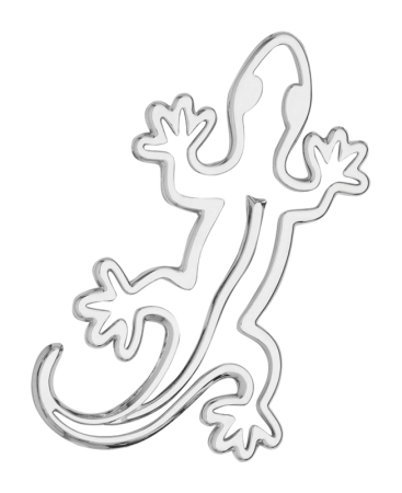 Gecko Lizard 3-D Chrome Plated Decal