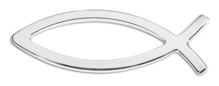 Ichthus Fish 3-D Chrome Plated Decal