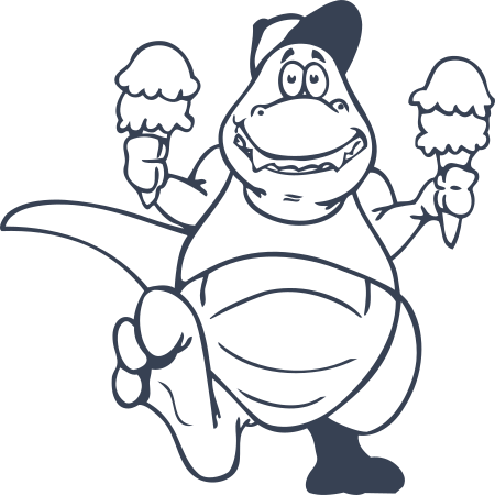 Dinosaur holding Ice Cream Cones Sticker