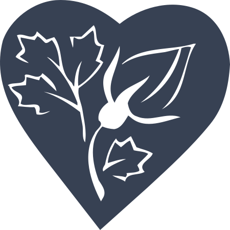 Rose Bud Flower in a Heart Decal