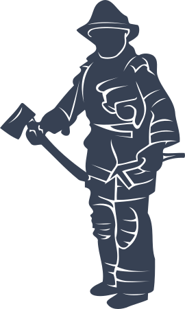Brave Fireman holding an Axe Sticker