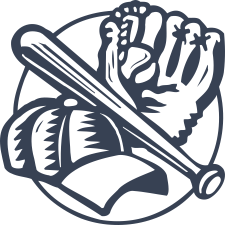 Baseball Glove Ball Hat and Bat Decal
