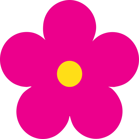 Printed Hot Pink Daisy Flower Sticker