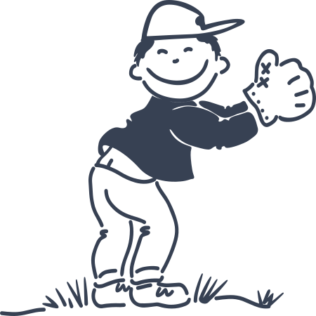 Boy Smiling with Baseball Mitt Sticker