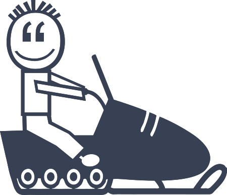 Snowmobile Boy Family Sticker