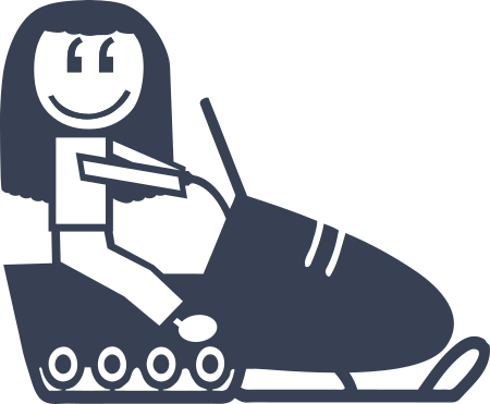 Snowmobile Girl Family Sticker