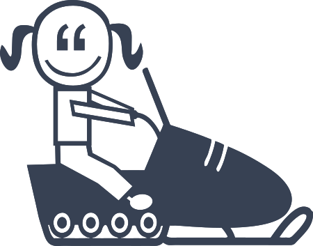 Snowmobile Small Girl Family Sticker