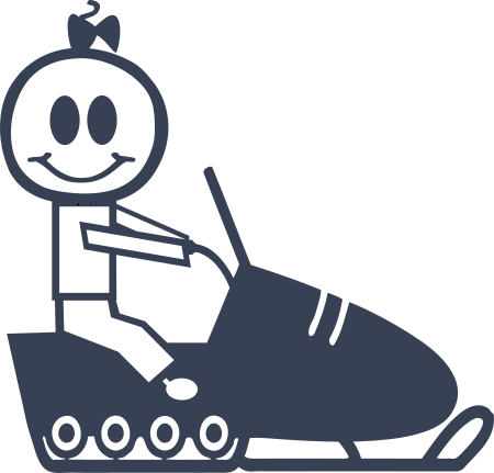 Snowmobile Baby Girl Family Sticker