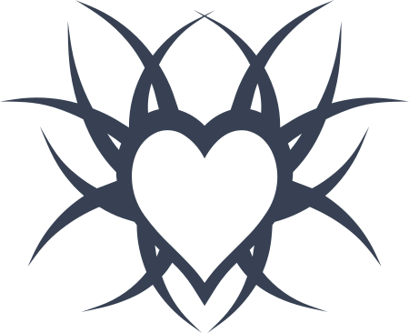 Heart With Long Thorns Sticker