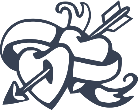 Hearts & Arrow With Any Words Decal