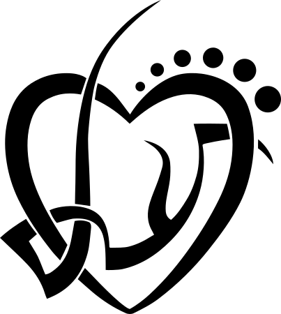 Tribal Heart With Dots On Top Right Sticker