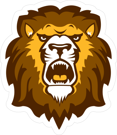 Lion Cat Head Roaring Sticker - Color