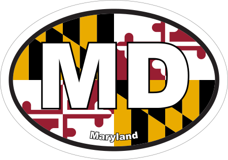Maryland MD State Flag Oval Sticker