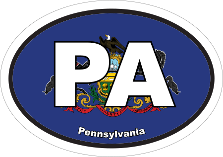 Pennsylvania PA State Flag Oval Sticker