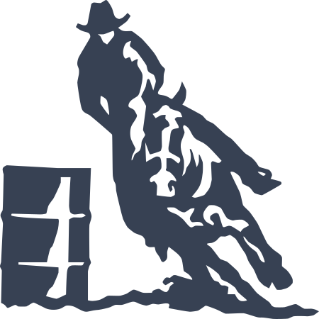 Cowboy Barrel Racer and Horse Barrel Racing Decal