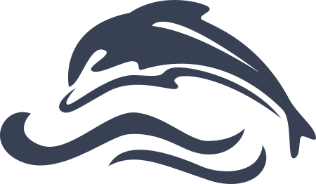 Lovely Dolphin Jumping Over Wave Sticker