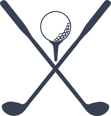 Golf Ball and tee with Golf Clubs Sticker