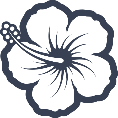 Swirly Hibiscus Flower Sticker
