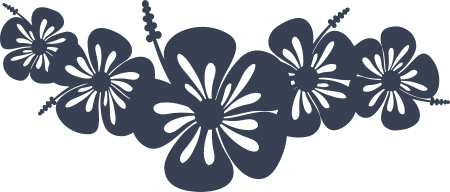 Adorable Hibiscus Flowers Border Sticker