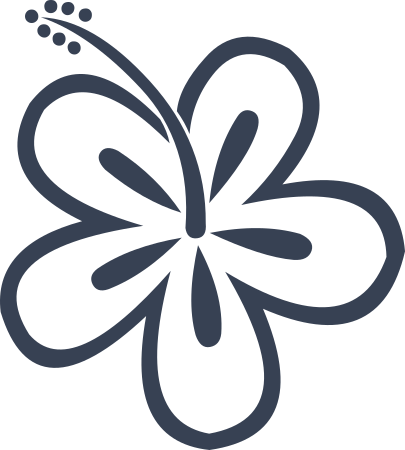 Plain Hibiscus Flower Sticker