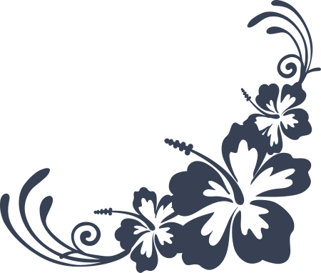 Hibiscus Flowers Corner Sticker