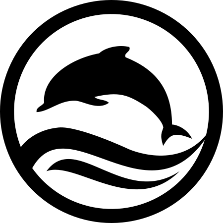 Dolphin In A Circle Jumping Over a Wave Sticker