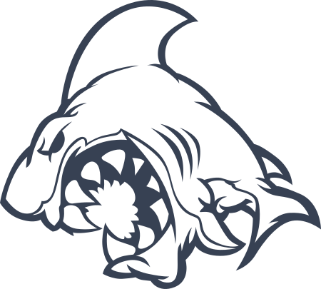Shark Biting Sticker