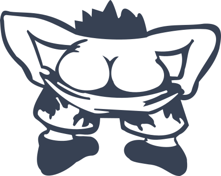 Boy Mooning Sticker