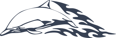 Flaming Dolphin Sticker
