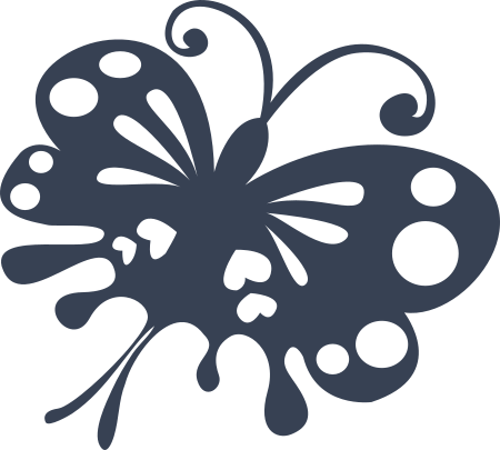 Butterfly With Hearts In WIngs Sticker