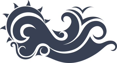 Sun Peaking Over Roaring Waves Sticker