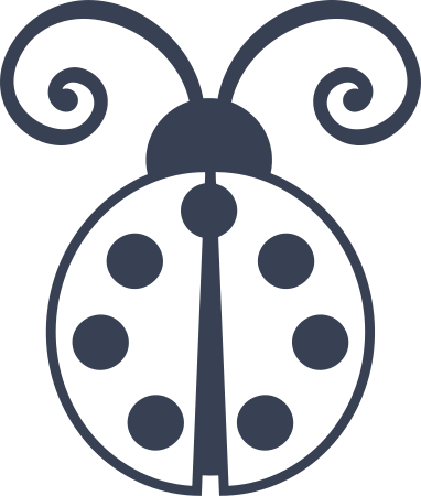 Ladybug With Curly Antennas Sticker