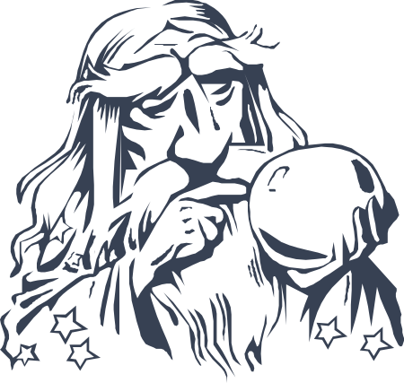Wizard Holding Crystal Ball Decal