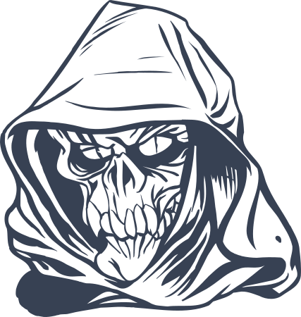 Creepy Hooded Grim Reaper Sticker