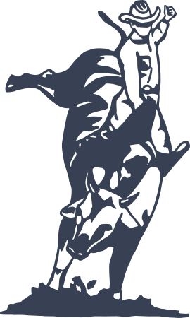 Cowboy Bull Rider Riding A Bull Decal