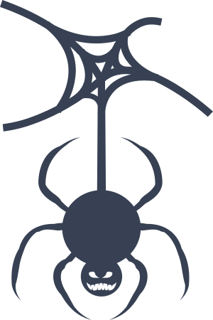 Evil Spider Coming Down From Web Sticker
