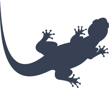 Lizard Facing Right With Tail Pointing Up Sticker