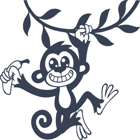 Monkey Swinging Sticker