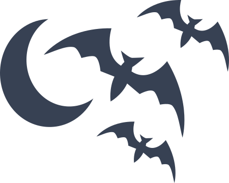 Flying Bats and The Moon Sticker