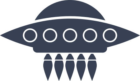 Spaceship With Five Beams Sticker