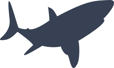 Shark Swimming and Looking Up Sticker