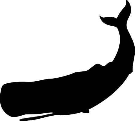 Whale Facing Left With Tail Up Sticker