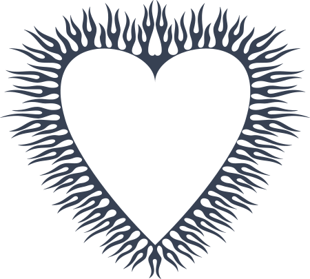 Heart Flames Decal